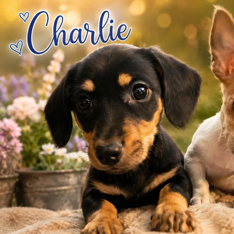 A baby small-sized male Black Chihuahua dog named Charlie for adoption in Hohenwald, TN