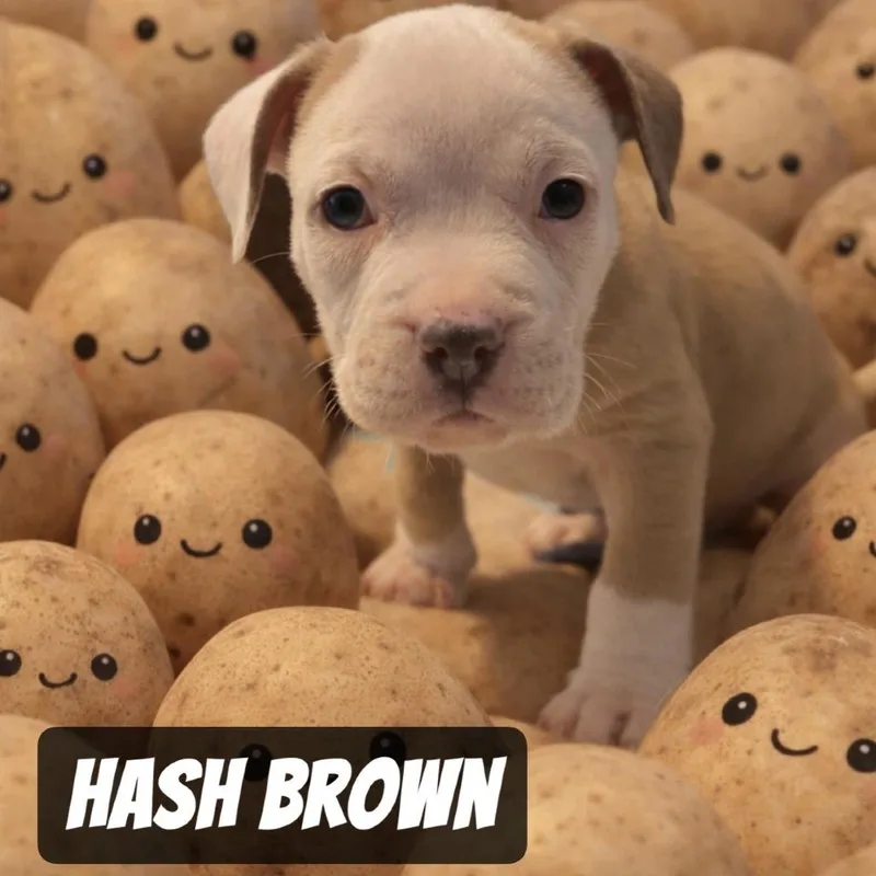 A baby small-sized male Brown / Chocolate Pit Bull Terrier dog named Mr Monaco Hash Brown for adoption in Northbrook, IL