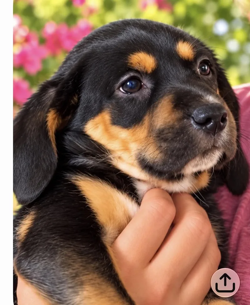A baby medium-sized female Black Hound dog named Winnie for adoption in Scottsdale, AZ