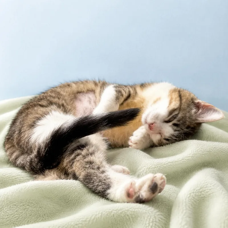 A baby medium-sized female White Domestic Short Hair cat named Daisy for adoption in Long Beach, WA