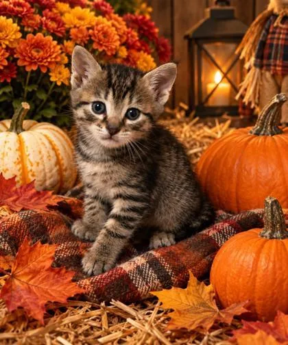A baby small-sized male Domestic Short Hair cat named Orion for adoption in Fishers, IN