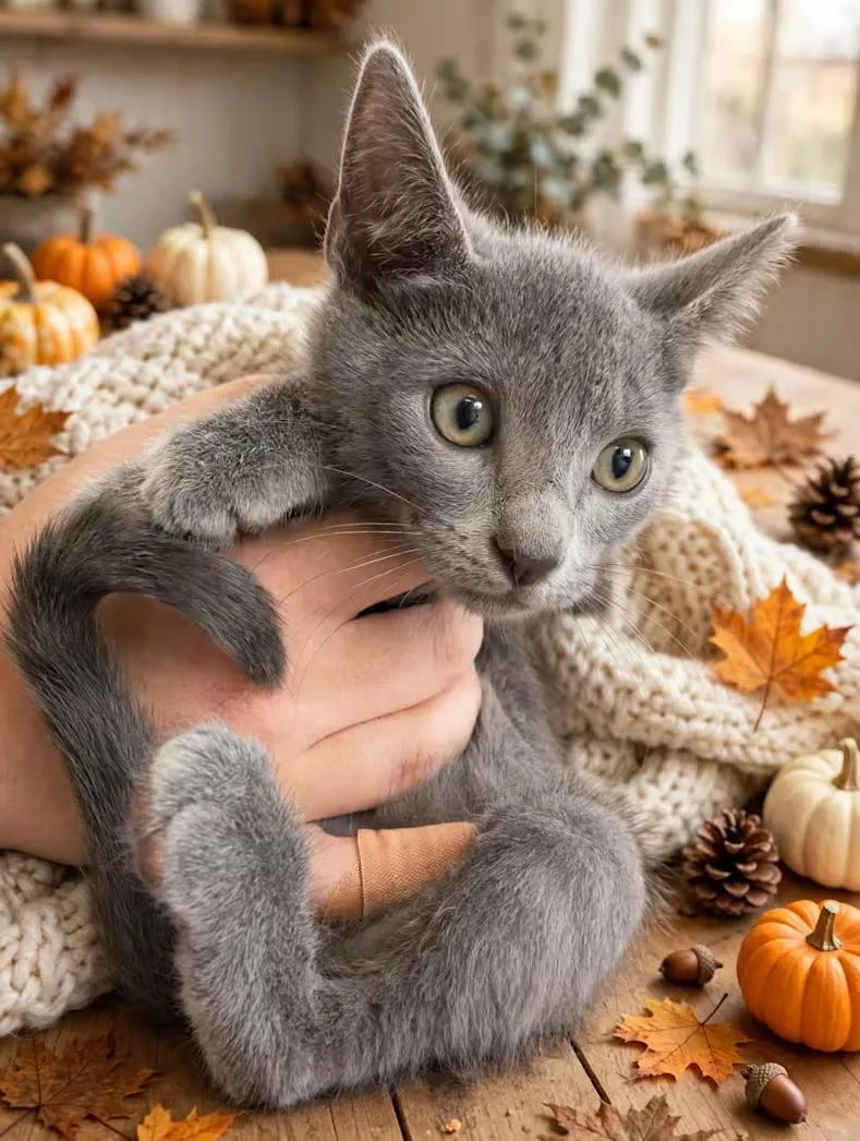 A baby medium-sized male Gray / Blue / Silver Domestic Short Hair cat named Poe for adoption in Greensboro, NC