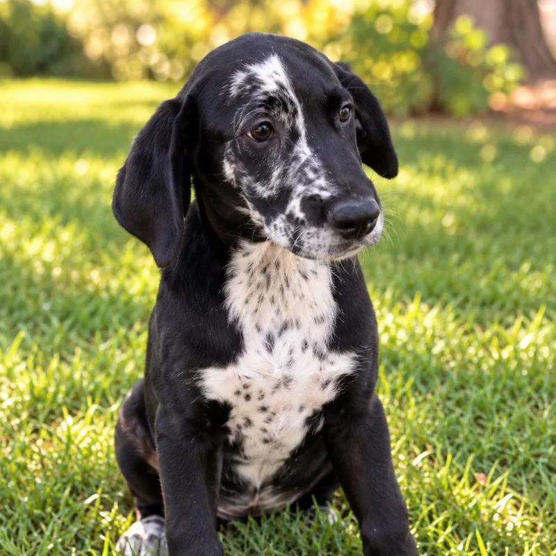 A baby medium-sized female Black Catahoula Leopard Dog dog named Taffy for adoption in Sarasota, FL