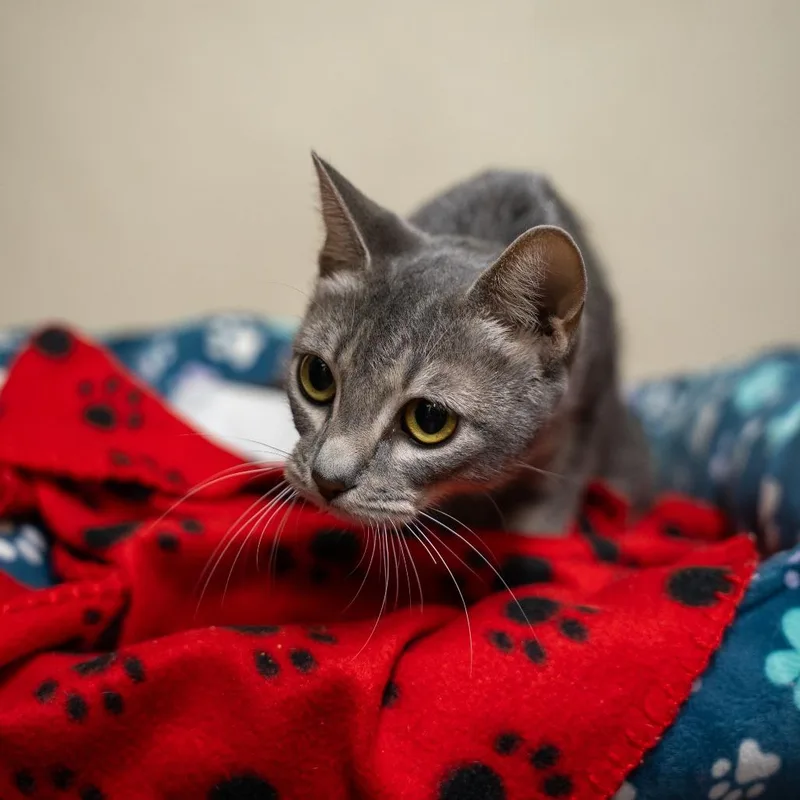 A young medium-sized female Domestic Short Hair cat named Primrose for adoption in Gainesville, GA