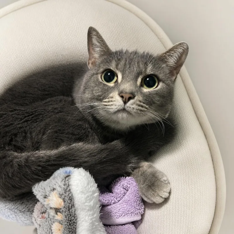 An adult medium-sized male Gray / Blue / Silver Domestic Short Hair cat named Mango & Blueberry for adoption in Charlotte, NC