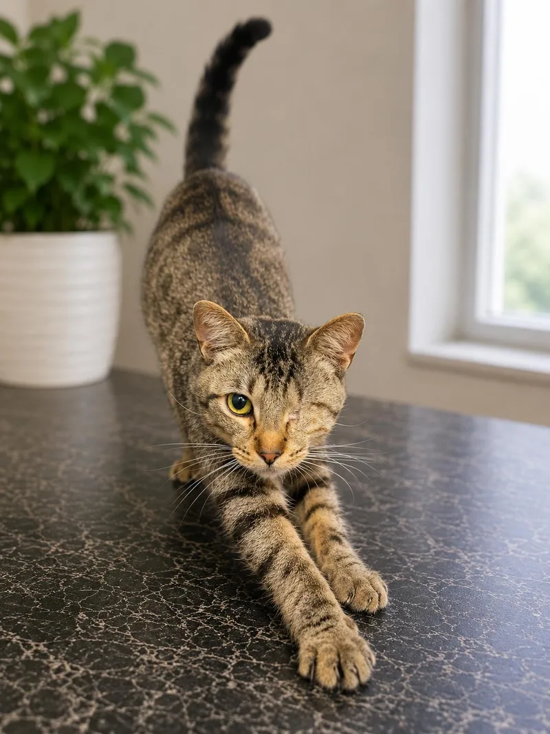 An adult medium-sized male Tabby (Brown / Chocolate) Tabby cat named Captain for adoption in Marion, IN