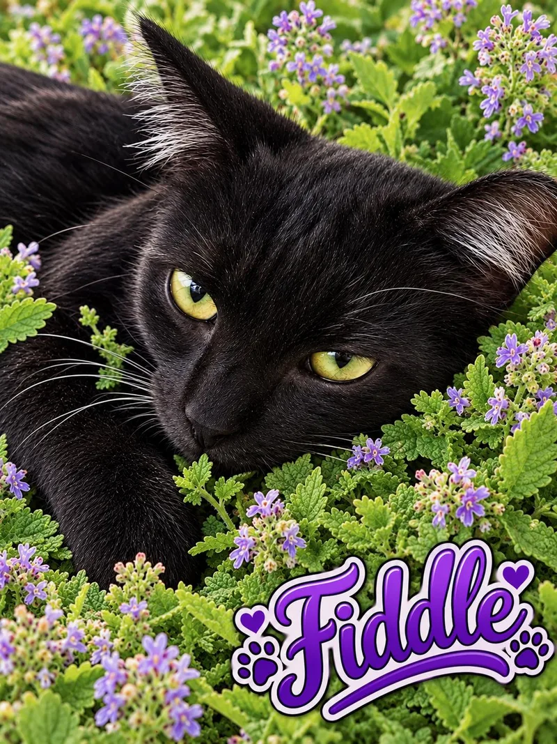 A baby medium-sized female Black Domestic Short Hair cat named Fiddle McKenzie for adoption in Oviedo, FL
