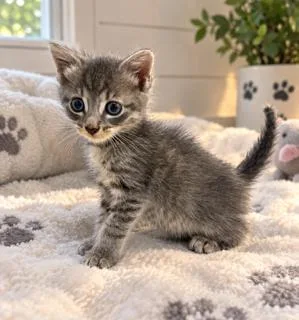 A baby small-sized male Domestic Short Hair cat named Draco for adoption in Miami, FL
