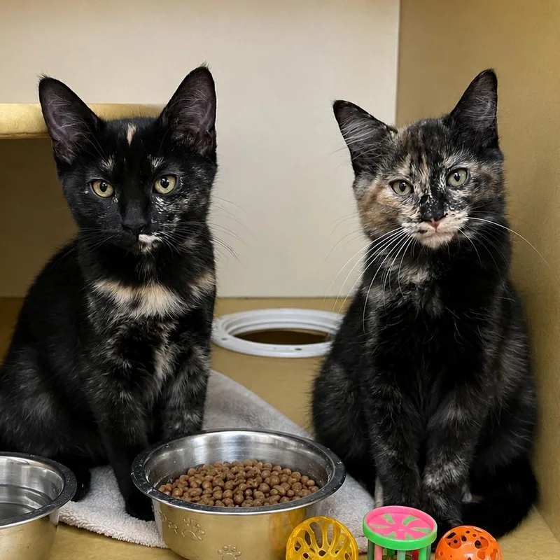 A baby small-sized female Tortoiseshell Domestic Medium Hair cat named Flapjack for adoption in Las Vegas, NV