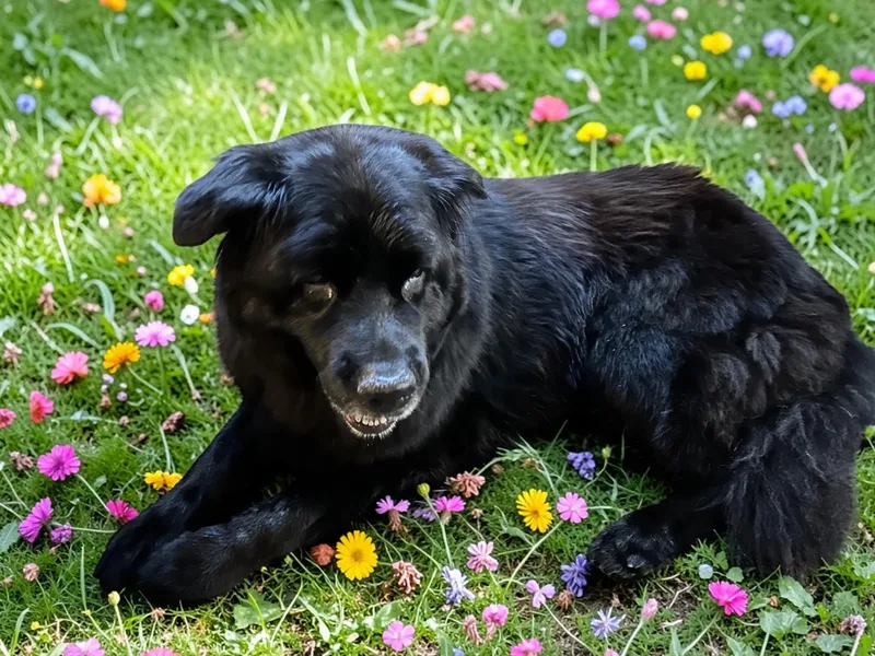 A senior large-sized female Black Chow Chow dog named Bobo for adoption in Ventura, CA