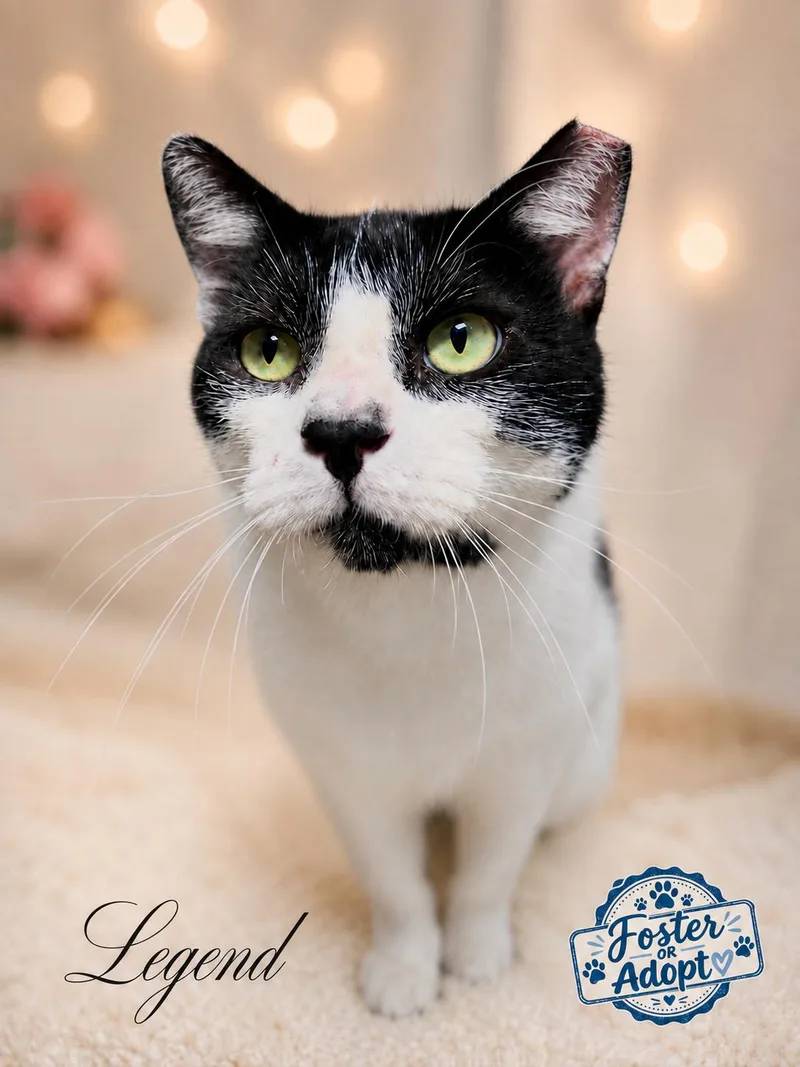 An adult medium-sized male Black & White / Tuxedo Domestic Short Hair cat named LegendWillow Grove for adoption in Greenville, DE