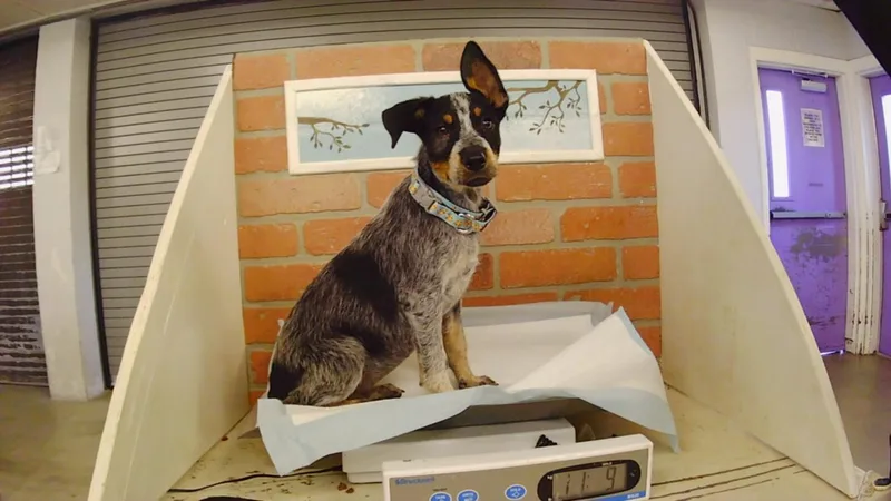 A baby small-sized female Australian Cattle Dog / Blue Heeler dog named A for adoption in Houston, TX