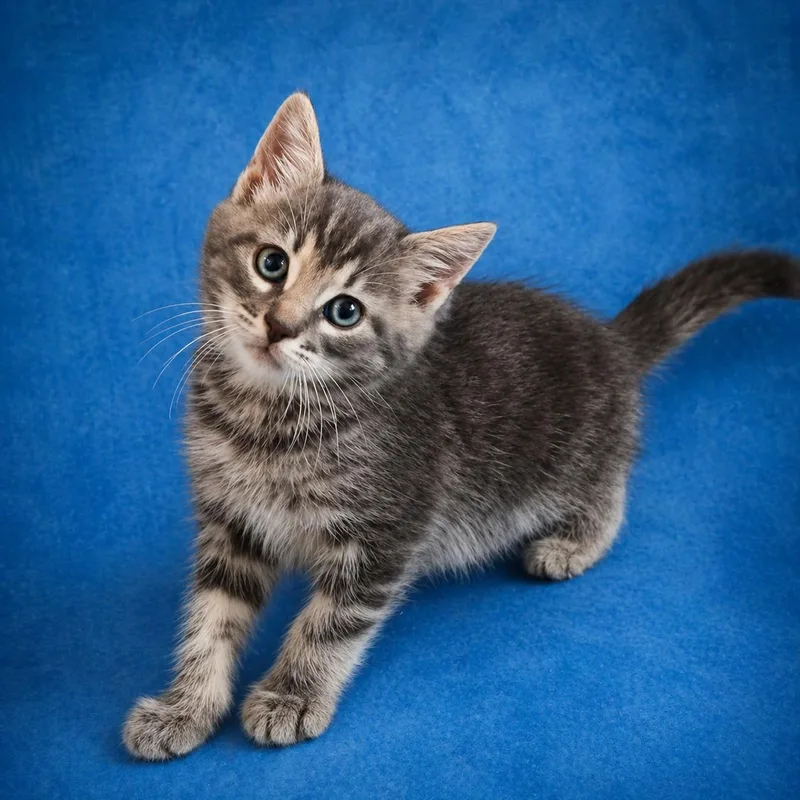 A baby medium-sized male Tabby cat named Fable for adoption in Rosenberg, TX