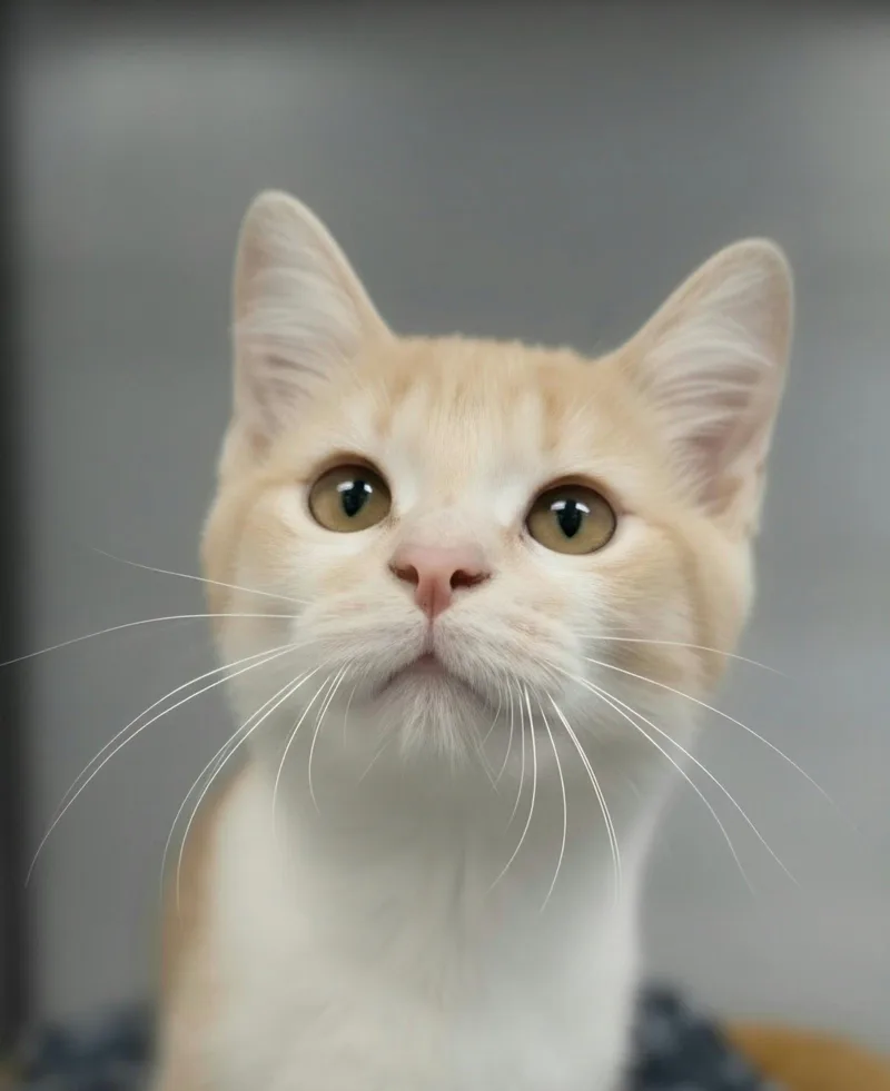 A young medium-sized female Domestic Medium Hair cat named Greta for adoption in Montello, WI