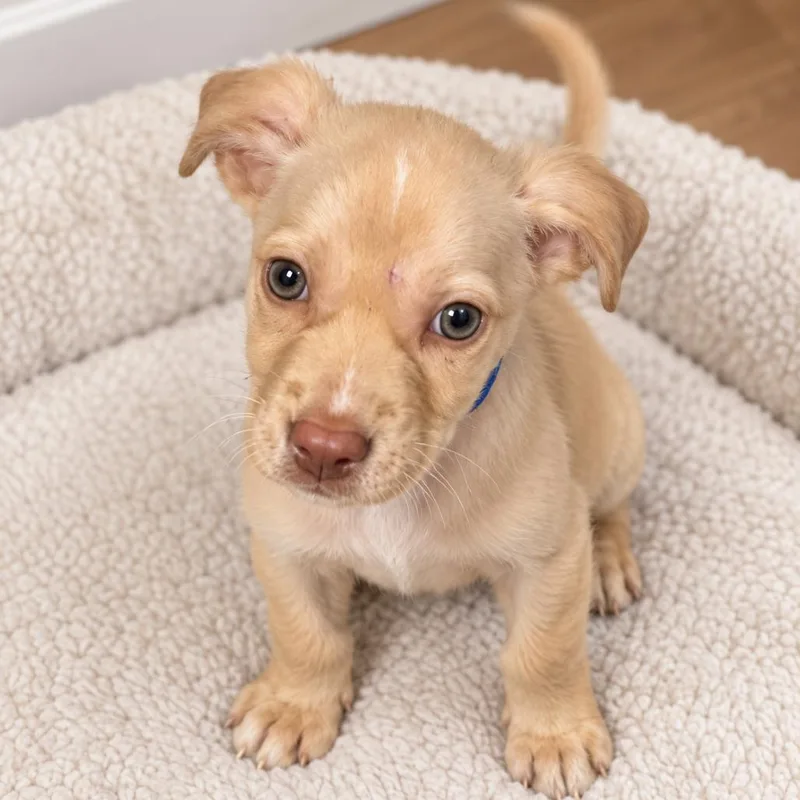 A baby medium-sized male Black Labrador Retriever dog named Bowie for adoption in New Orleans, LA