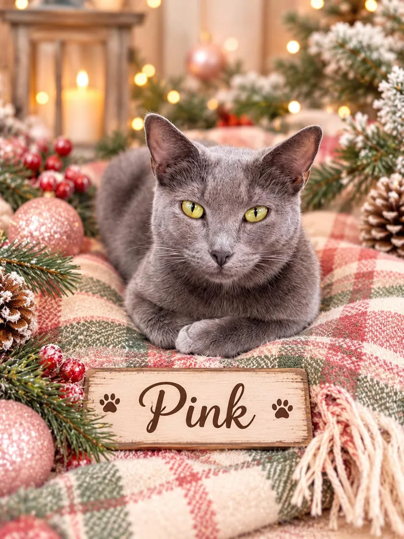 An adult medium-sized female Russian Blue cat named Pink for adoption in Tavares, FL