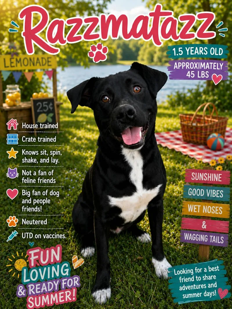 A young medium-sized male Mixed Breed dog named Razzmatazz for adoption in Rock Hill, NY
