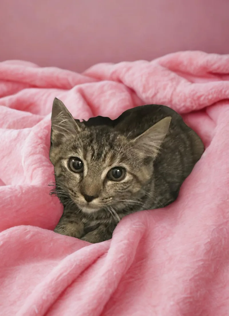 A baby small-sized female Tabby (Brown / Chocolate) Domestic Short Hair cat named Amelia for adoption in Collierville, TN