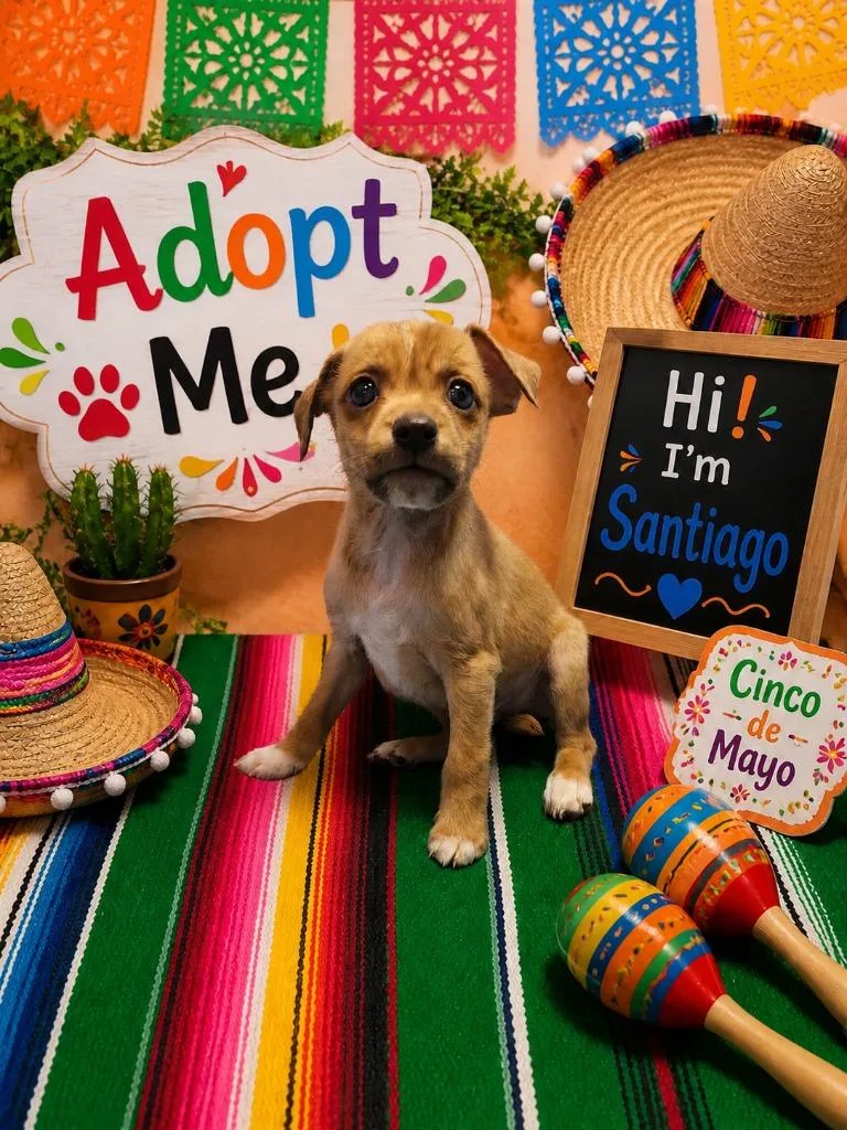A baby small-sized male Jack Russell Terrier dog named Santiago for adoption in Washington Court House, OH