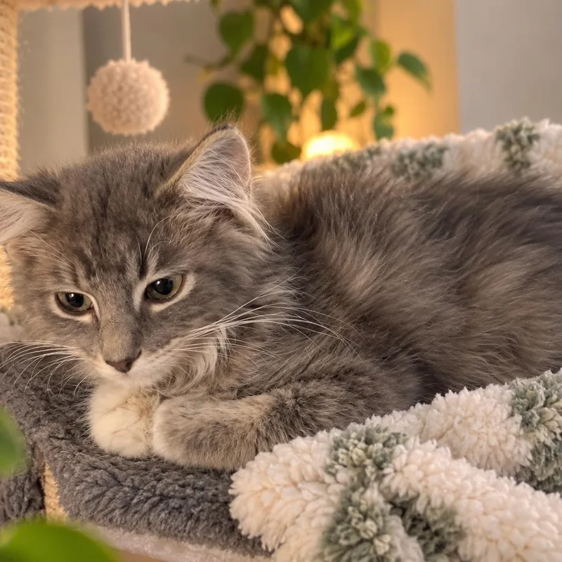 A baby medium-sized female Domestic Long Hair cat named Annabelle for adoption in Andover, MN