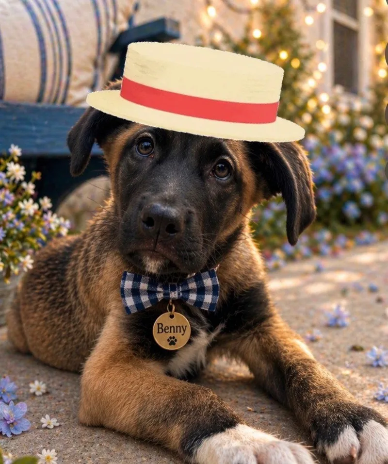 A baby medium-sized male Border Collie dog named Benny for adoption in Winter Park, FL