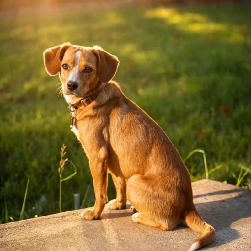 A young small-sized female Apricot / Beige Beagle dog named Merah for adoption in Rockville, MD
