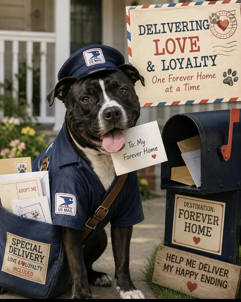An adult large-sized male Black American Staffordshire Terrier dog named Beck for adoption in CUMMING, GA