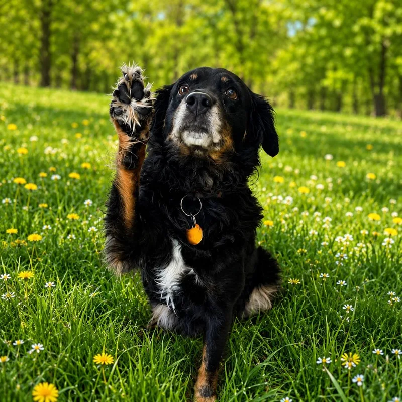 An adult medium-sized female Black Australian Shepherd dog named Booster for adoption in Lancaster, KY