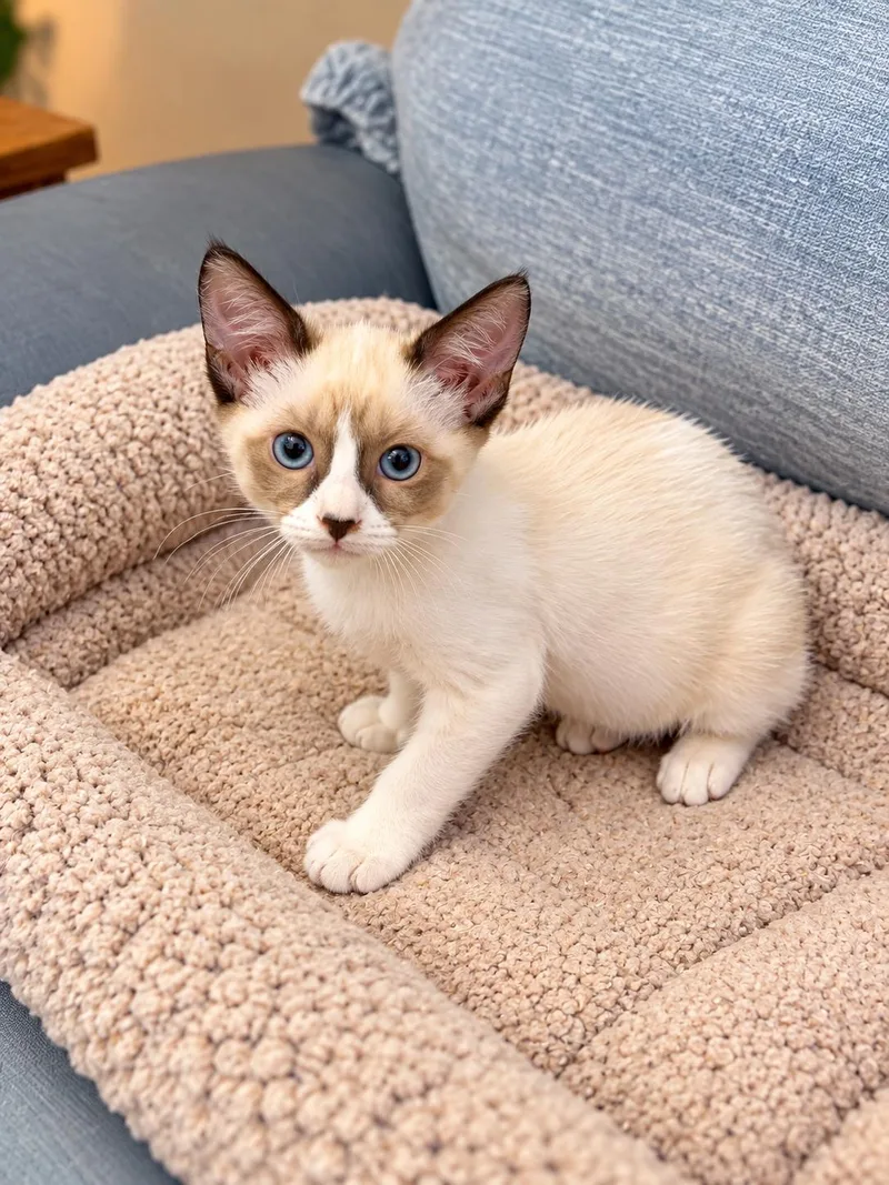 A baby medium-sized female Siamese cat named Jilly for adoption in Napa, CA