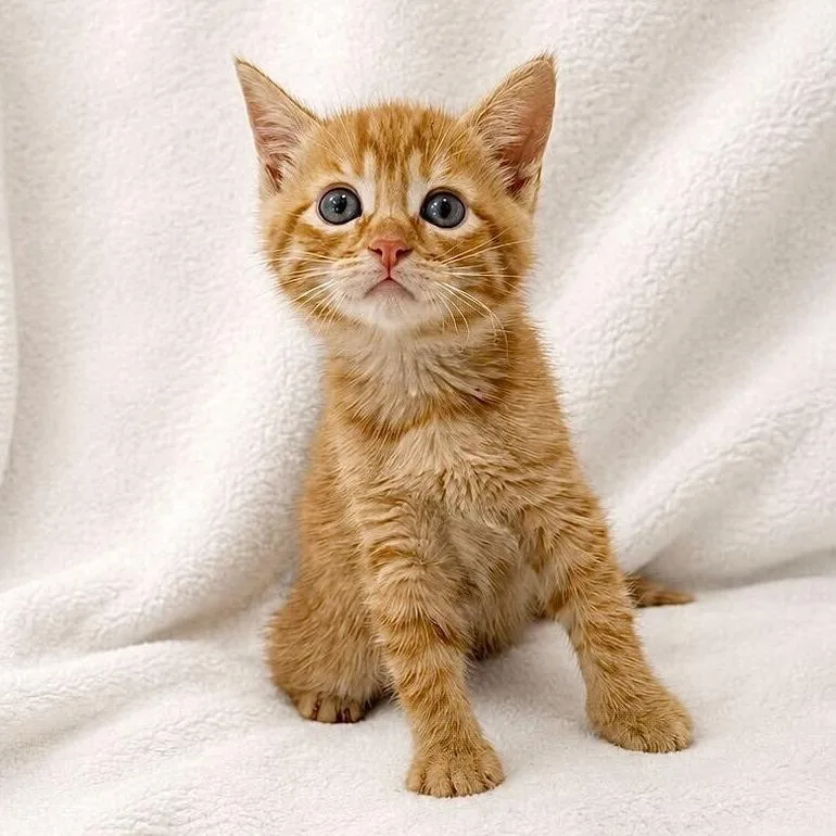 A baby small-sized female Orange / Red Domestic Short Hair cat named Hei Hei for adoption in Sunnyvale, CA