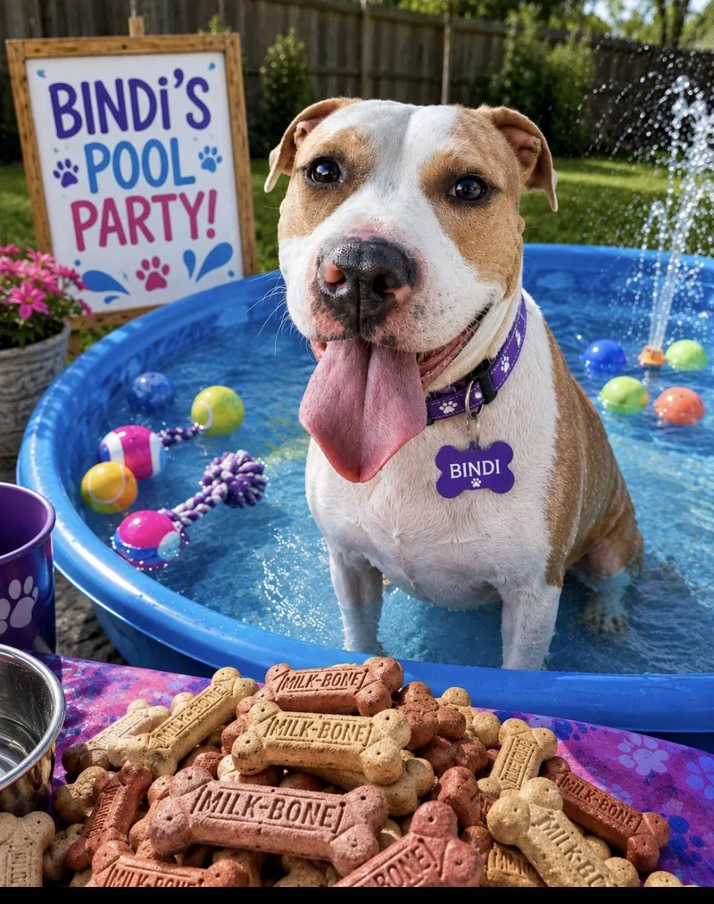 An adult large-sized female American Staffordshire Terrier dog named Bindi for adoption in CUMMING, GA
