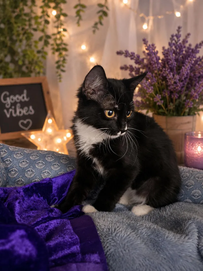 A baby small-sized male Domestic Medium Hair cat named Osiris for adoption in Rio Linda, CA
