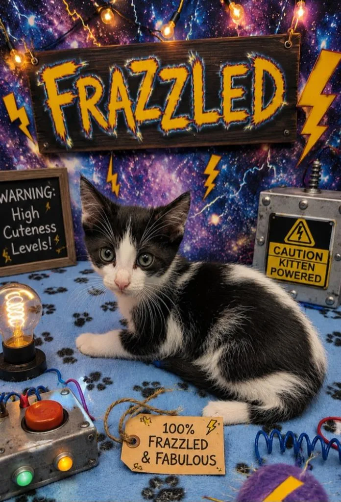 A baby small-sized male Domestic Short Hair cat named Frazzle for adoption in Washington Court House, OH