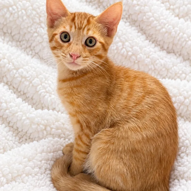 A baby medium-sized male Orange / Red Domestic Short Hair cat named Cs Orange Tabby for adoption in Glendora, CA