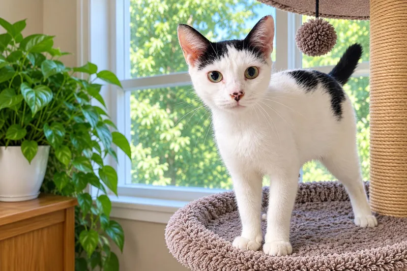 A young medium-sized female Domestic Short Hair cat named Pinky for adoption in Kenhorst, PA