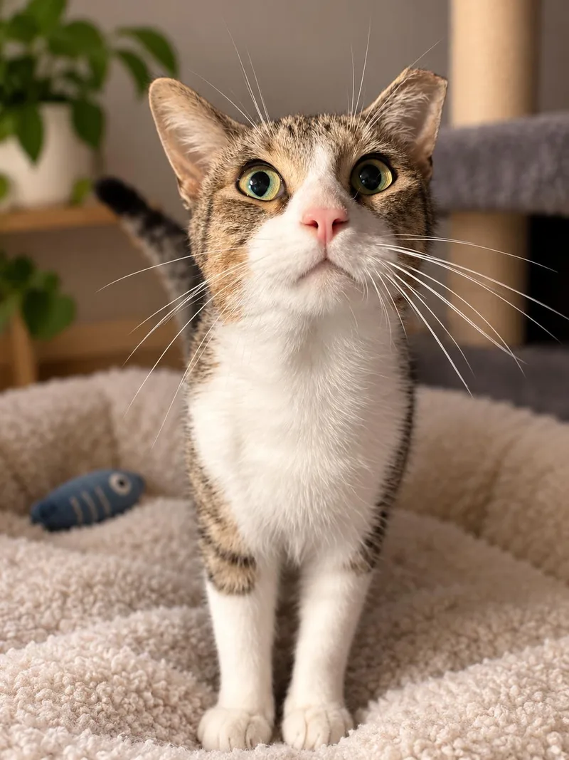 An adult medium-sized male Domestic Short Hair cat named Scottie for adoption in Champaign, IL
