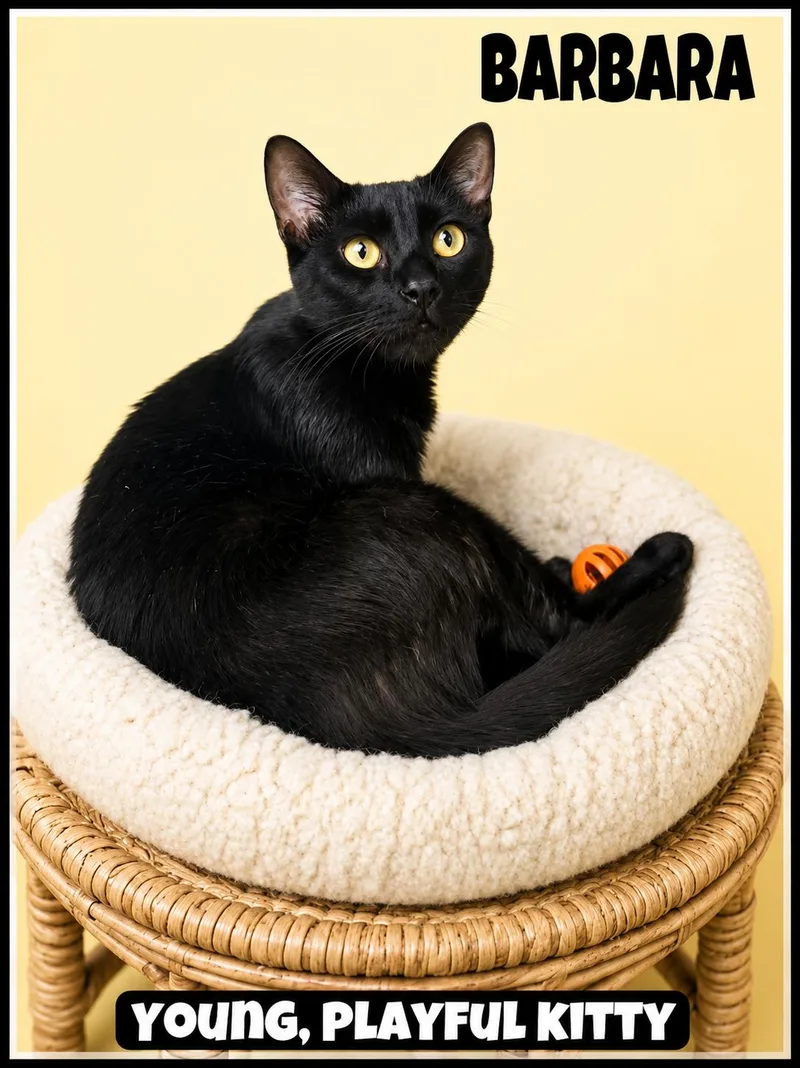 A young medium-sized female Domestic Short Hair cat named Barbara Willow Grove for adoption in Greenville, DE