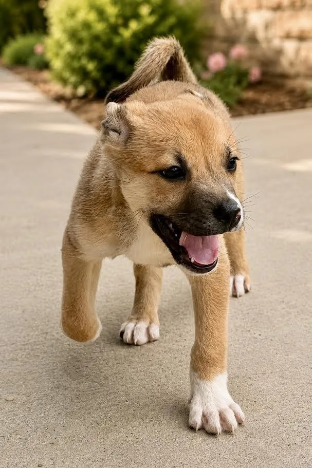 A baby medium-sized male Brown / Chocolate Mixed Breed dog named Ernie for adoption in Maryville, TN