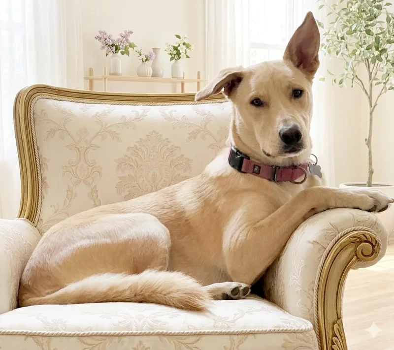 A young large-sized male Yellow / Tan / Blond / Fawn Yellow Labrador Retriever dog named Tucker for adoption in Huntingtown, MD