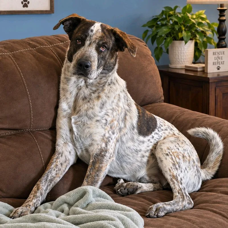 A young large-sized male White / Cream Australian Cattle Dog / Blue Heeler dog named Brawly for adoption in Klamath Falls, OR
