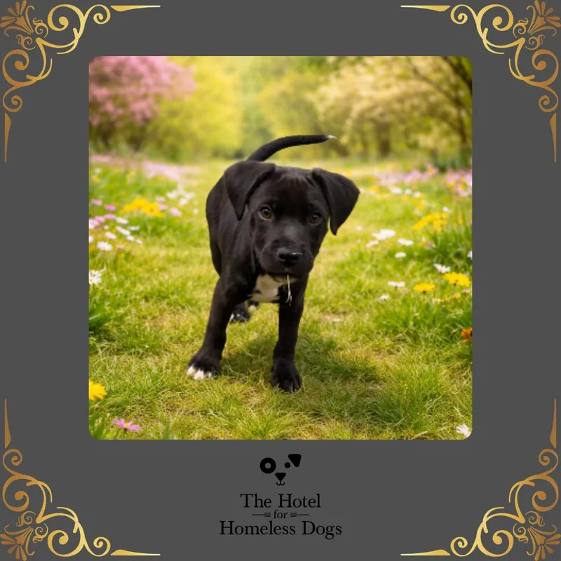 A baby medium-sized male Black Labrador Retriever dog named Chocolate for adoption in Cumberland, RI