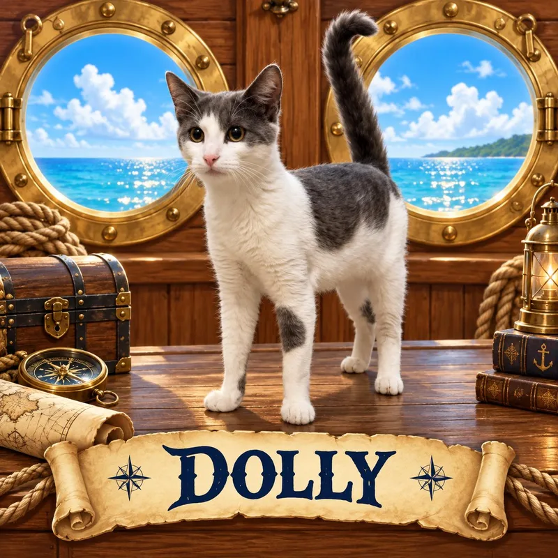 A baby medium-sized female Domestic Short Hair cat named Dolly for adoption in Dixon, CA