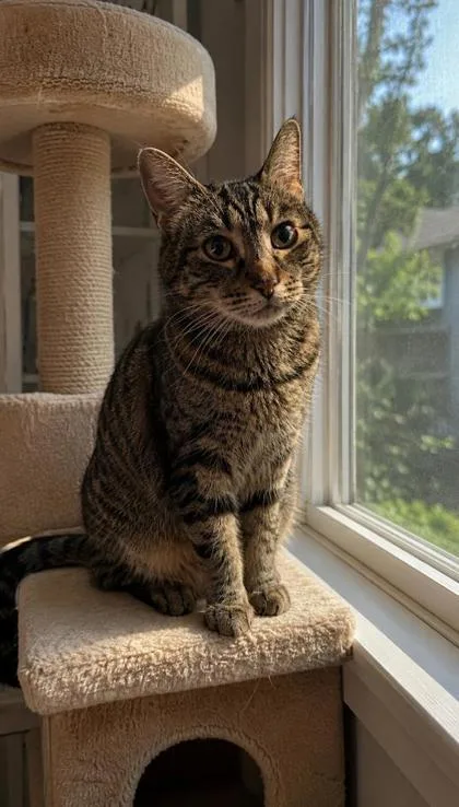 An adult medium-sized male Brown / Chocolate Domestic Short Hair cat named Tj for adoption in Kansas City, MO