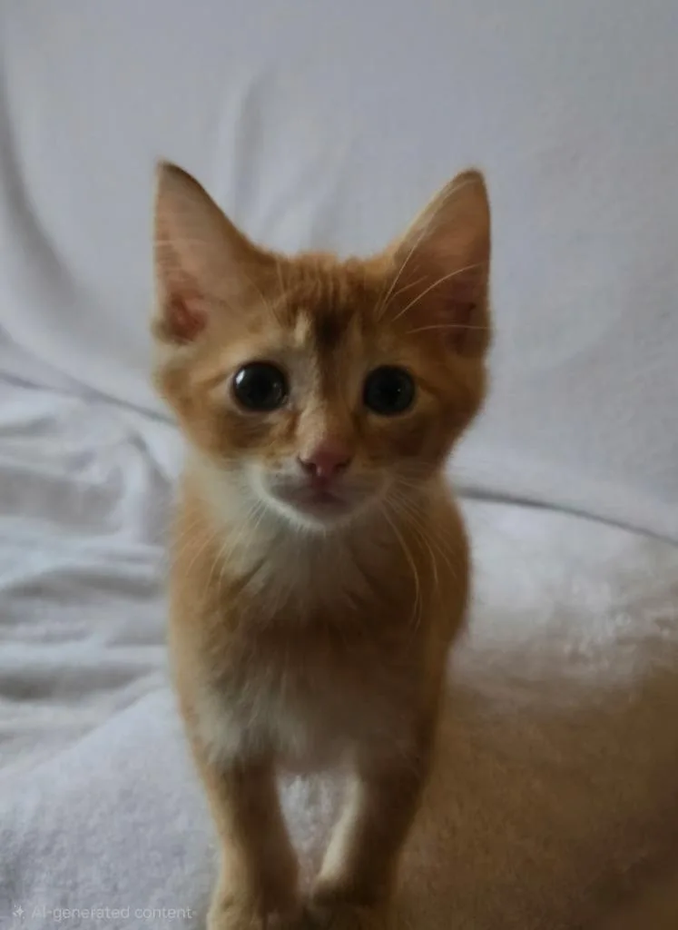 A baby small-sized male Orange & White Domestic Short Hair cat named Sonny for adoption in Black River Falls, WI