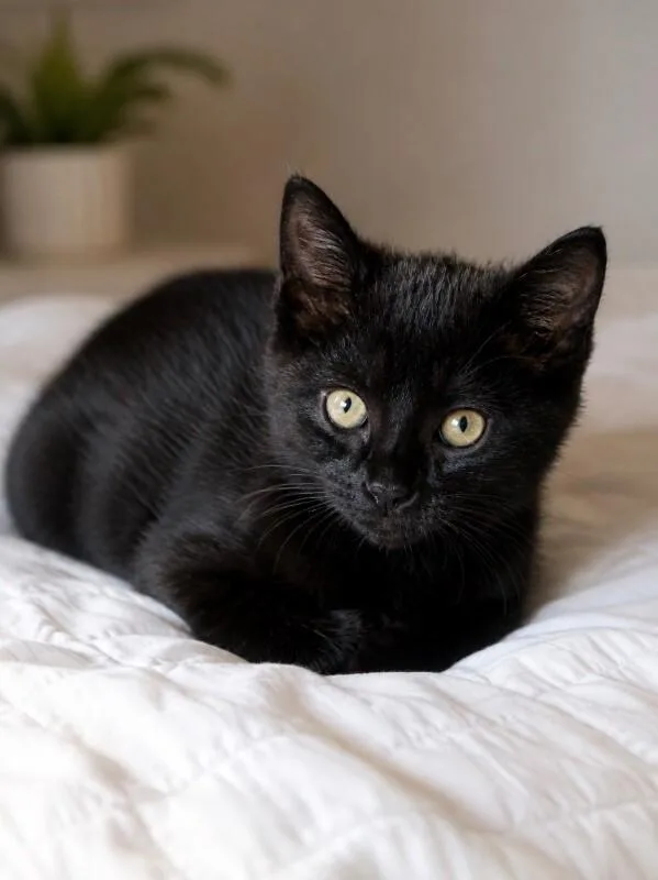 A young medium-sized male Black Domestic Short Hair cat named Binx for adoption in North Babylon, NY