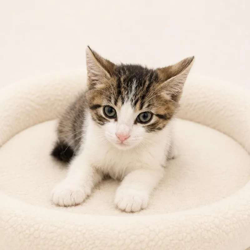 A baby small-sized male White Domestic Short Hair cat named Murphy for adoption in Redwood Falls, MN