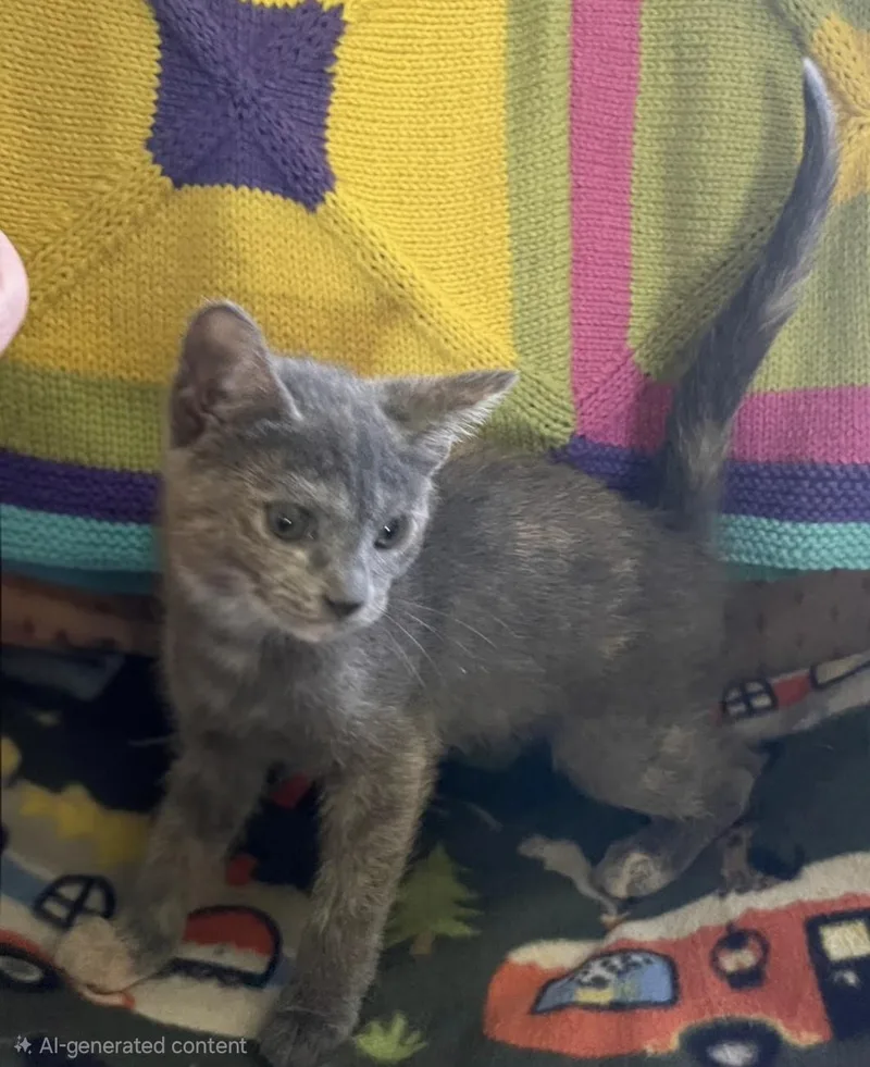 A baby small-sized female Domestic Short Hair cat named Chase for adoption in Knoxville, TN