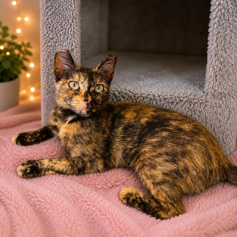 A young small-sized female Domestic Short Hair cat named Sparkler for adoption in San Diego, CA