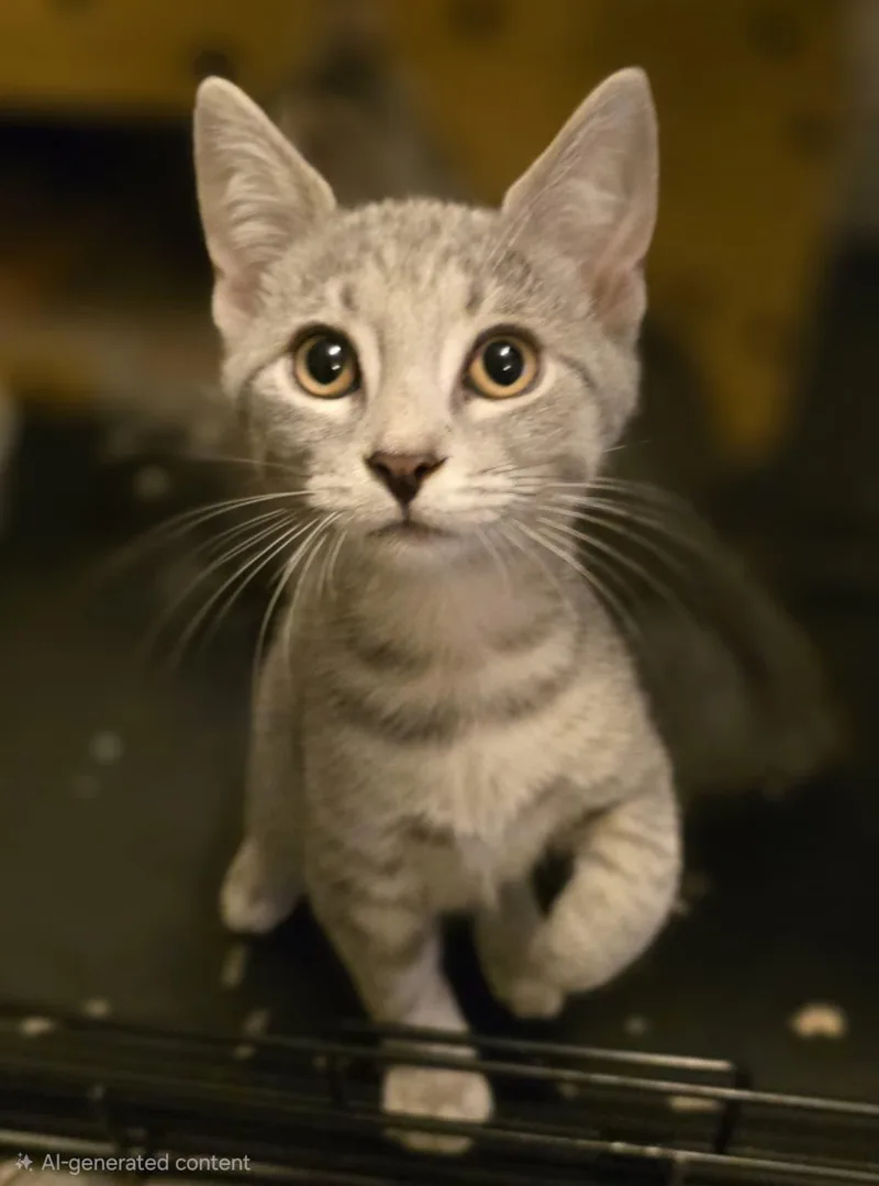 A young medium-sized male Tabby (Gray / Blue / Silver) Domestic Short Hair cat named Sparkplug for adoption in Nottingham, MD
