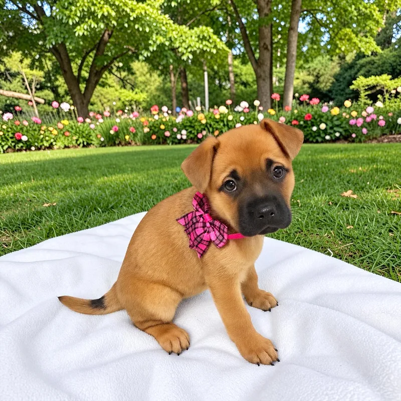 A baby medium-sized female French Bulldog dog named Bonnie for adoption in Fort Worth, TX